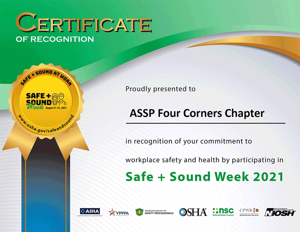 Four Corners ASSP Participates in Safe and Sound Week ASSP Four